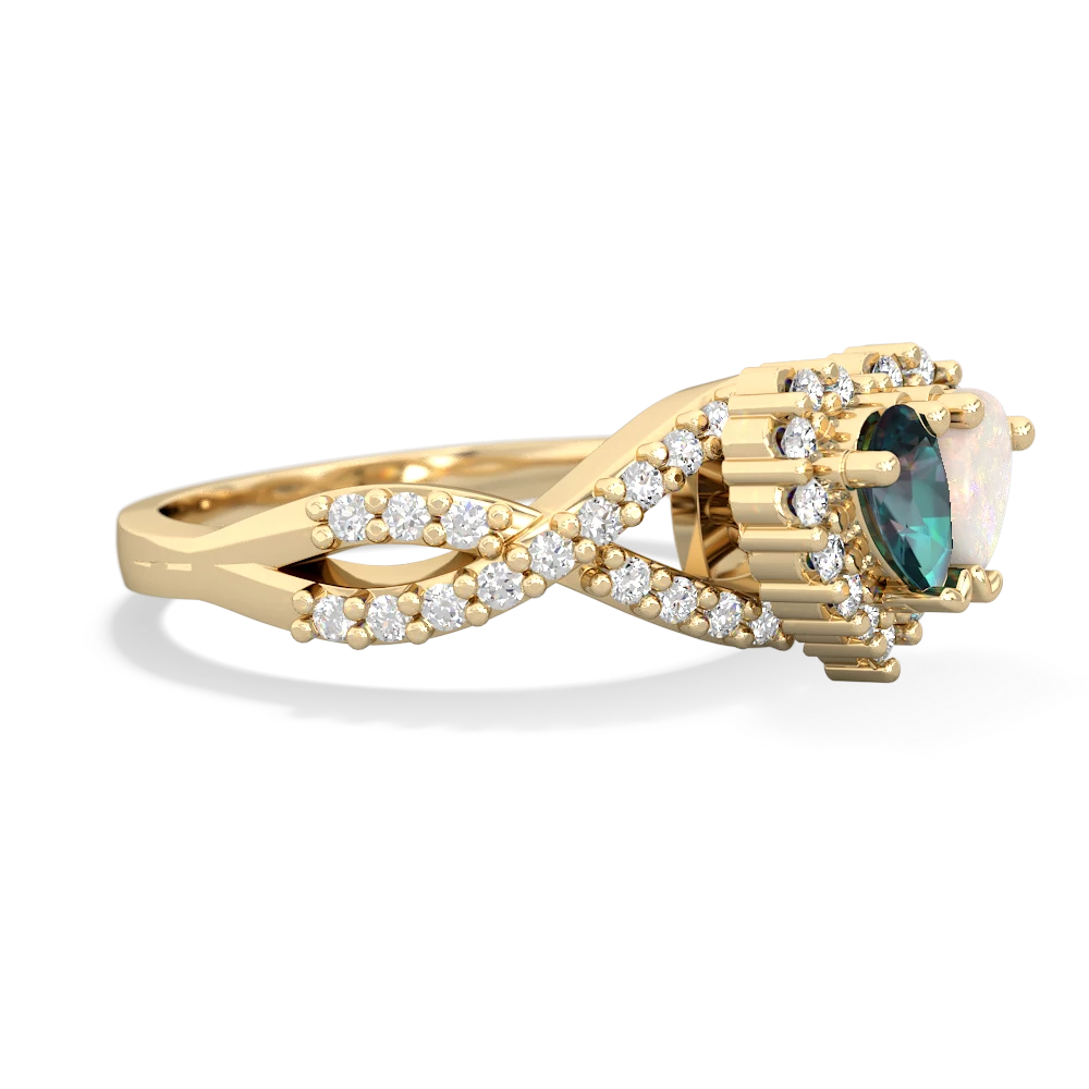 Alexandrite Diamond Twist 'One Heart' 14K Yellow Gold ring R2640HRT