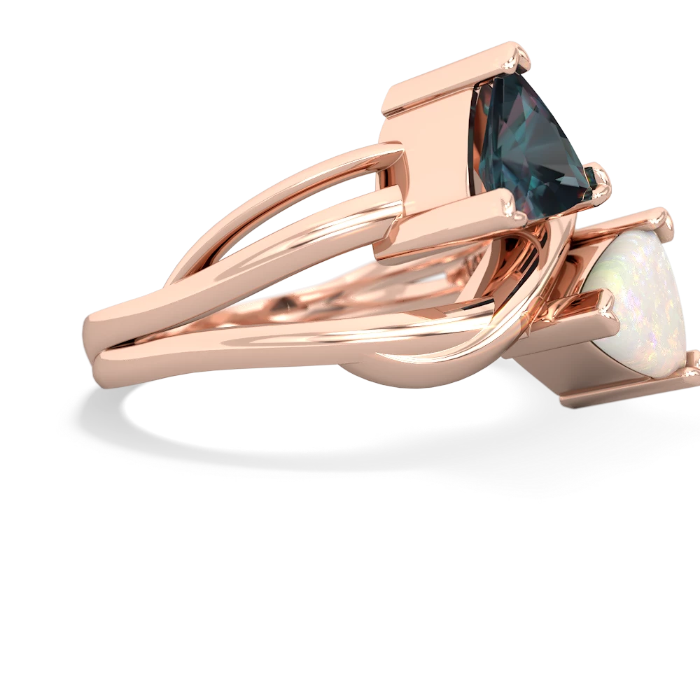 Alexandrite Split Band Swirl 14K Rose Gold ring R2341