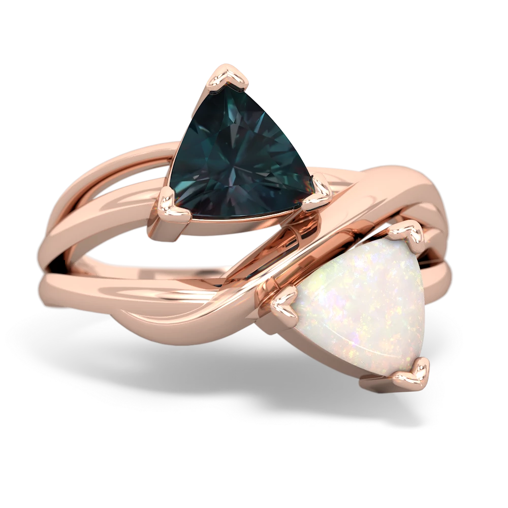 Alexandrite Split Band Swirl 14K Rose Gold ring R2341