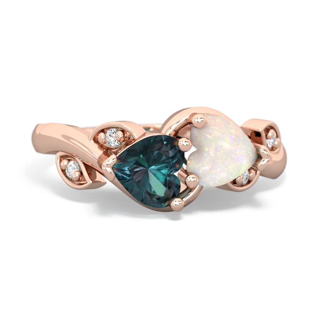 Alexandrite Floral Elegance 14K Rose Gold ring R5790