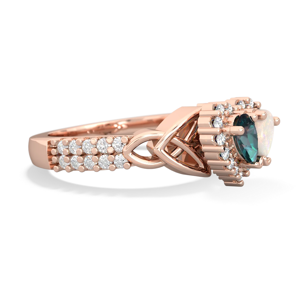 Alexandrite Celtic Knot Two Hearts As One 14K Rose Gold ring R2644HRT