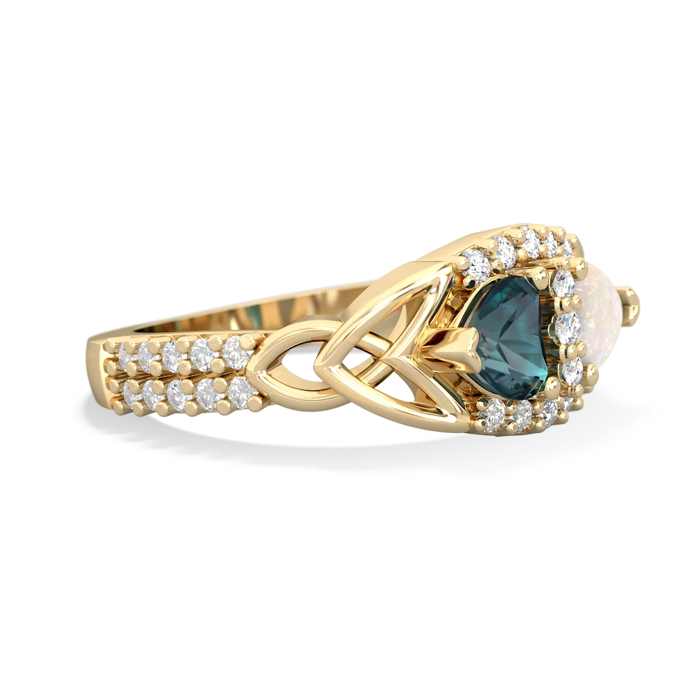 Alexandrite Sparkling Celtic Knot 14K Yellow Gold ring R2645