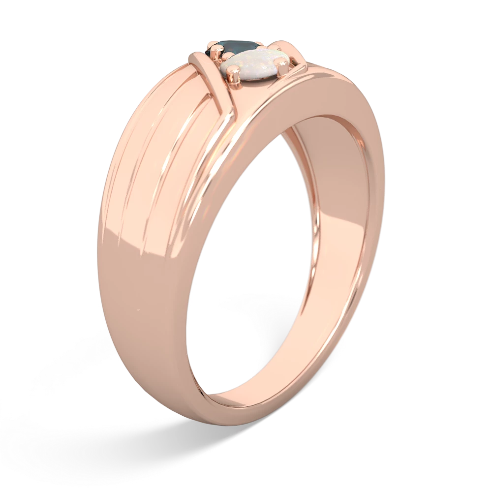 Alexandrite Men's Streamline 14K Rose Gold ring R0460