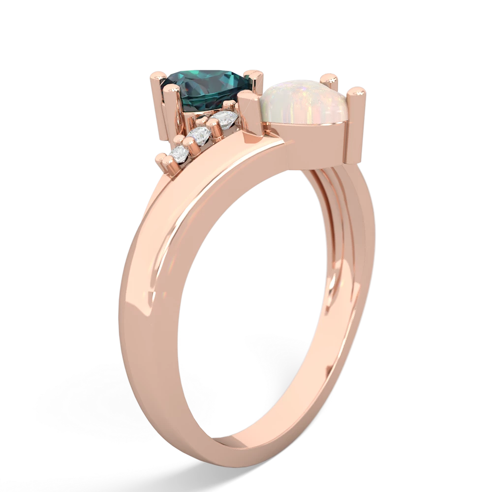 Alexandrite Heart To Heart 14K Rose Gold ring R2064