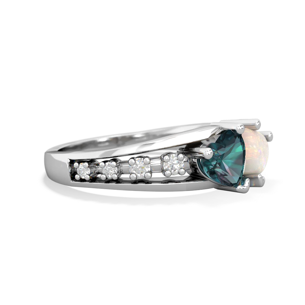 Alexandrite Heart To Heart 14K White Gold ring R3342