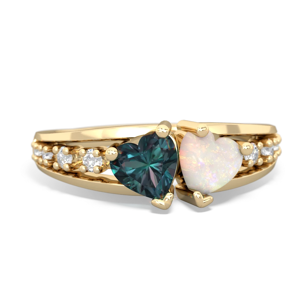 Alexandrite Heart To Heart 14K Yellow Gold ring R3342