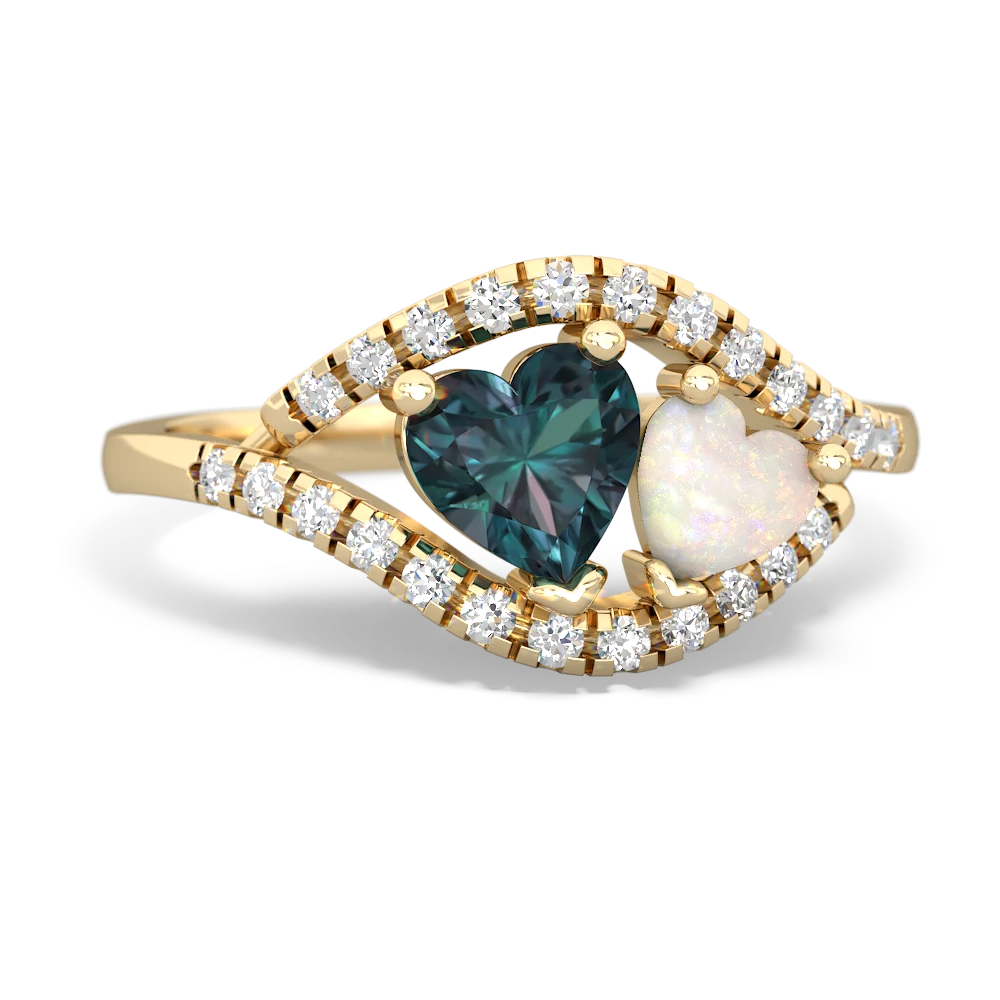 Alexandrite Mother And Child 14K Yellow Gold ring R3010