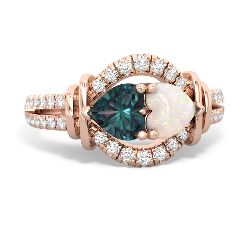 Alexandrite Art-Deco Keepsake 14K Rose Gold ring R5630