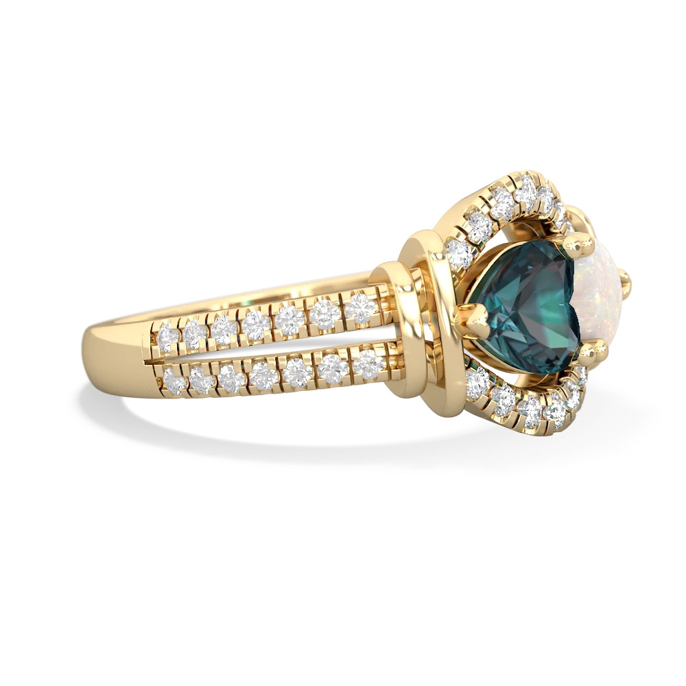 Alexandrite Art-Deco Keepsake 14K Yellow Gold ring R5630