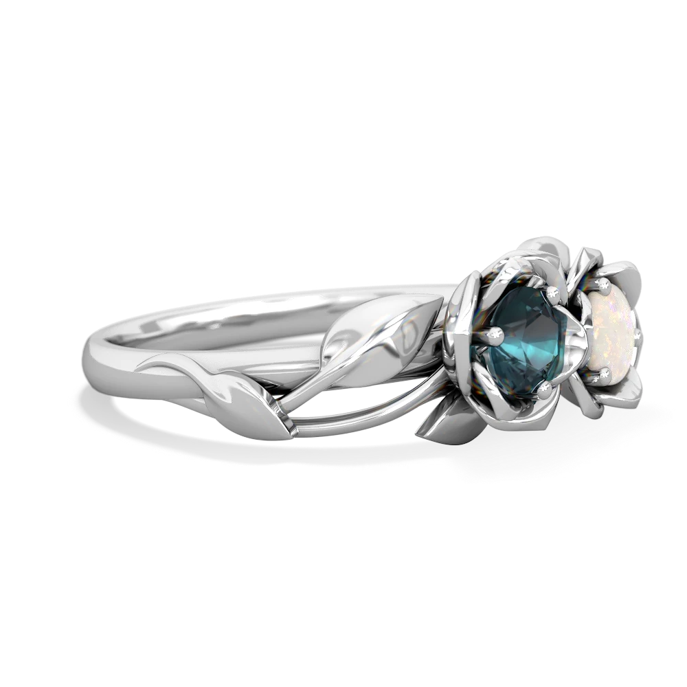 Alexandrite Rose Garden 14K White Gold ring R5510