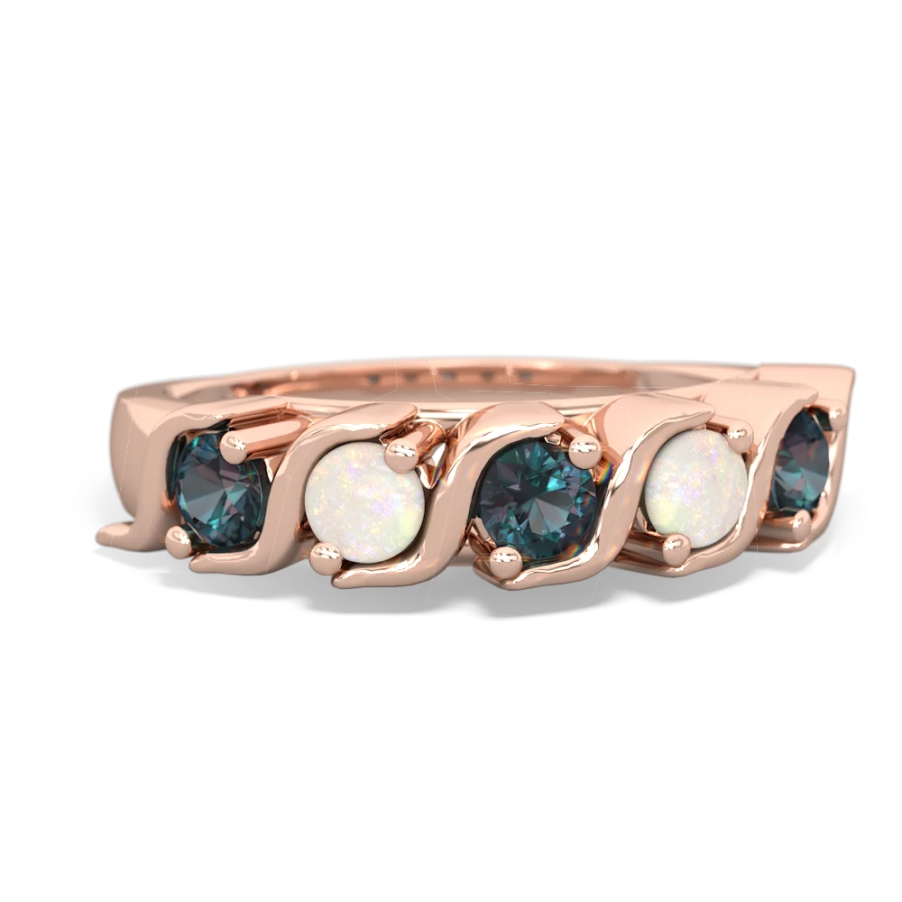 Alexandrite Anniversary Band 14K Rose Gold ring R2089