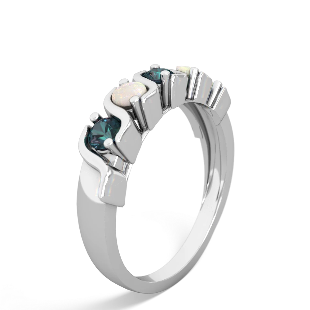 Alexandrite Anniversary Band 14K White Gold ring R2089