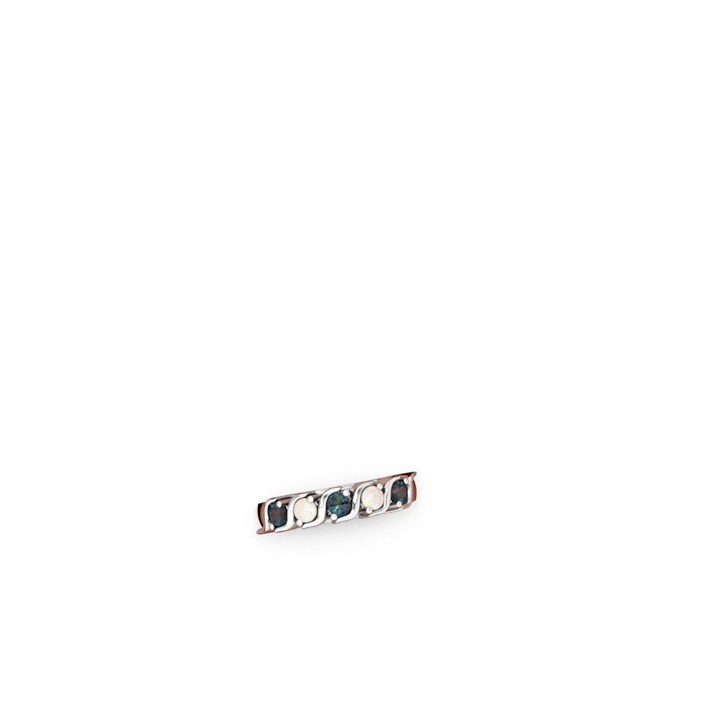 Alexandrite Anniversary Band 14K White Gold ring R2089