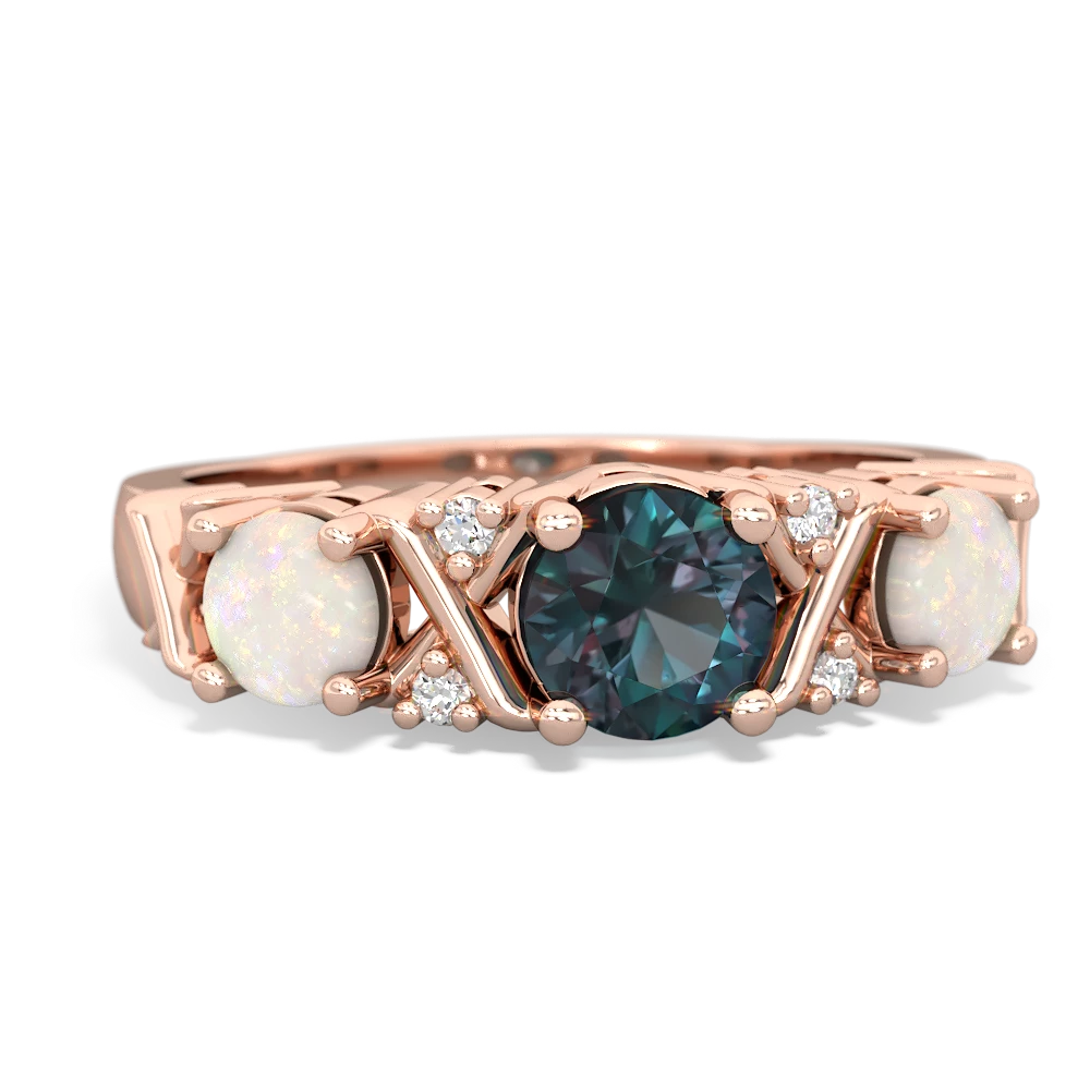 Alexandrite Hugs And Kisses 14K Rose Gold ring R5016