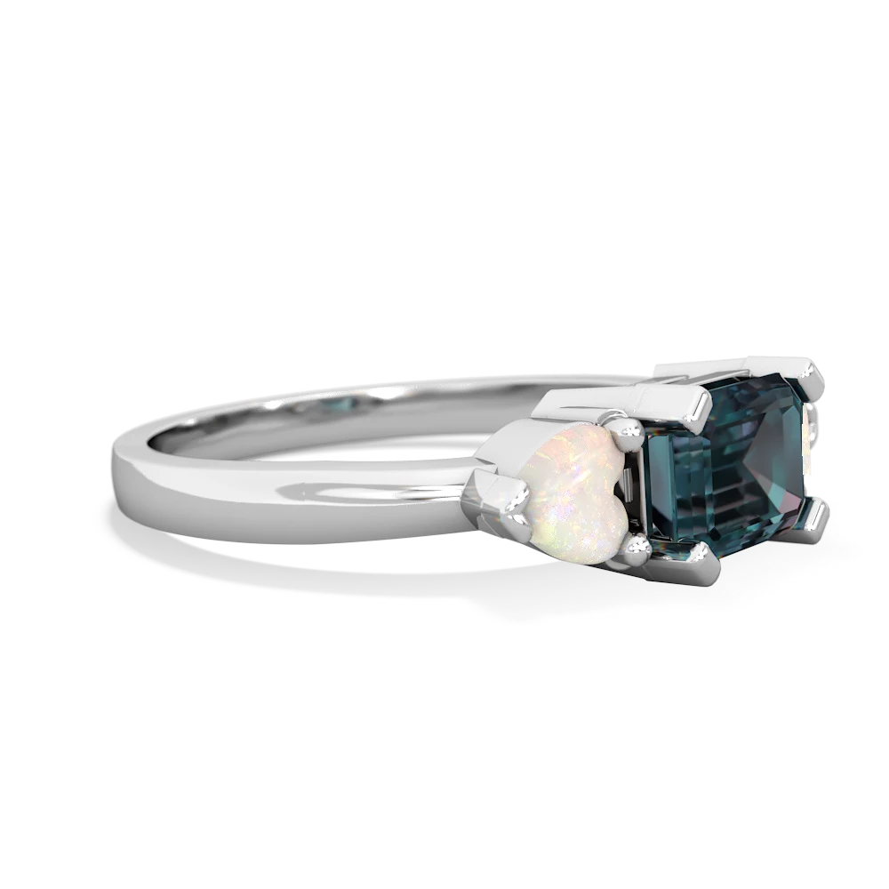 Alexandrite Three Stone 14K White Gold ring R5235