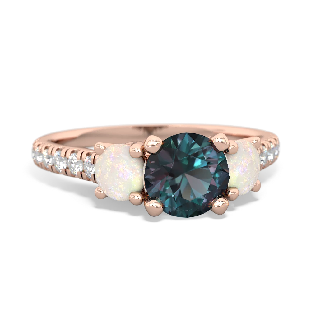 Alexandrite Pave Trellis 14K Rose Gold ring R5500