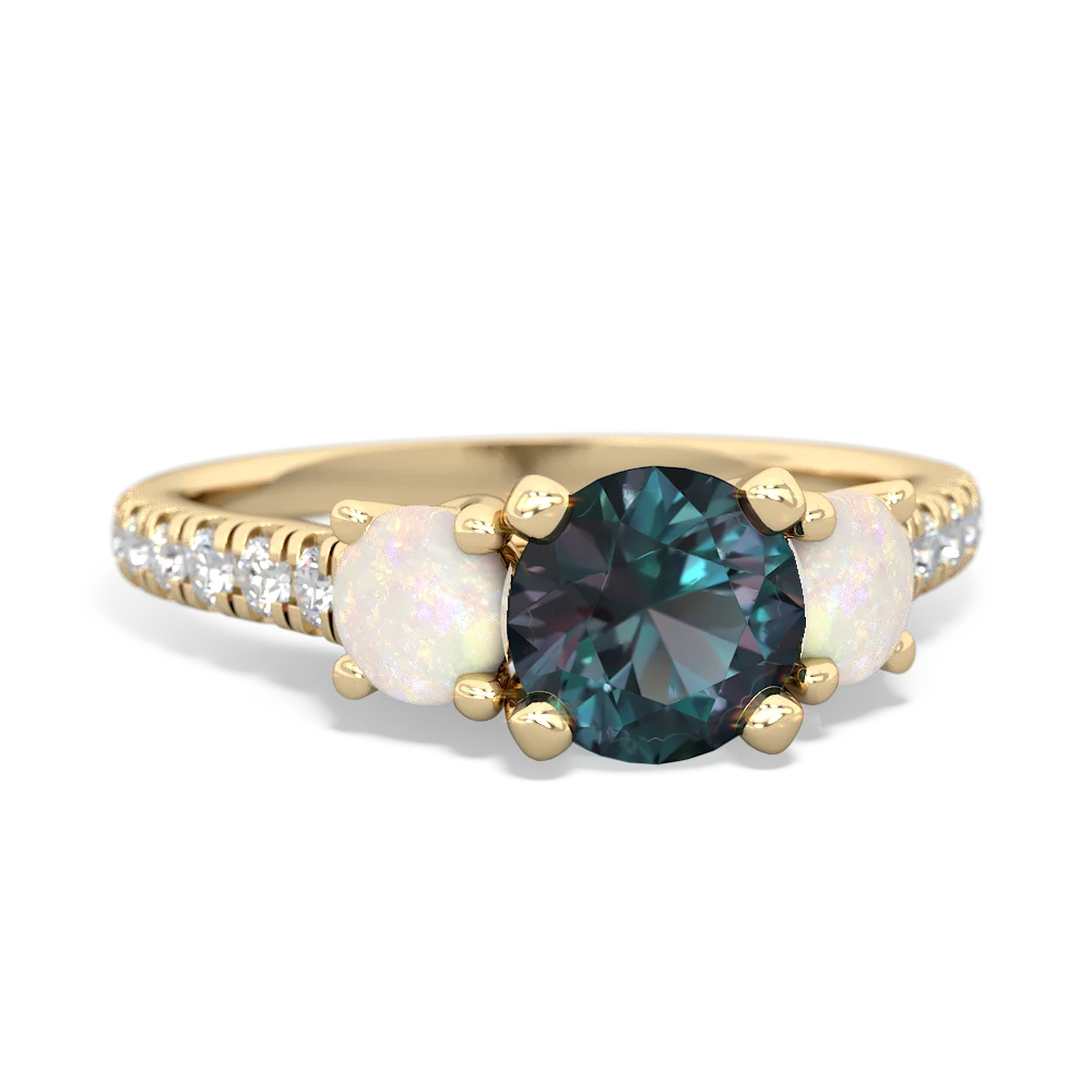 Alexandrite Pave Trellis 14K Yellow Gold ring R5500