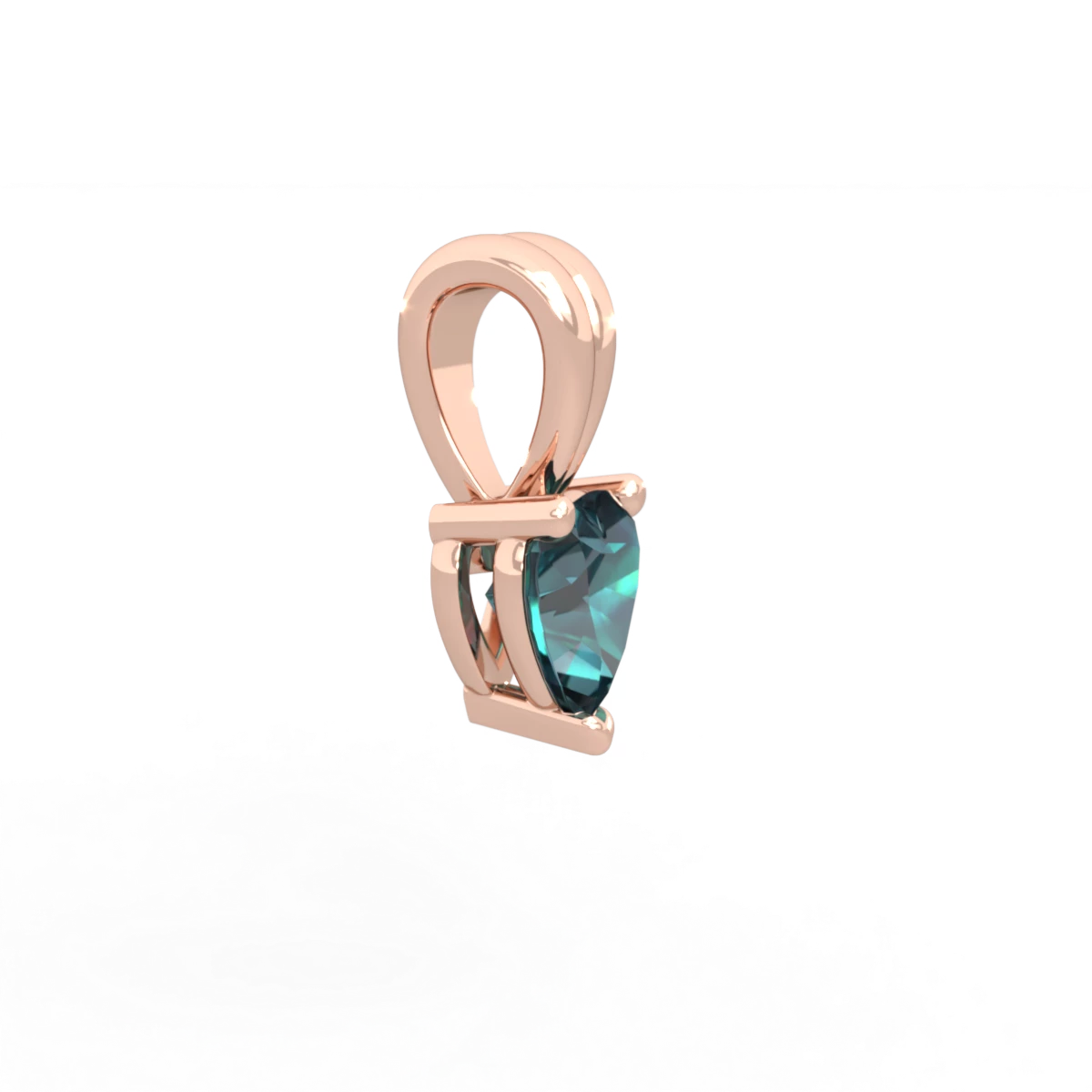 Alexandrite 5Mm Heart Solitaire 14K Rose Gold pendant P1861