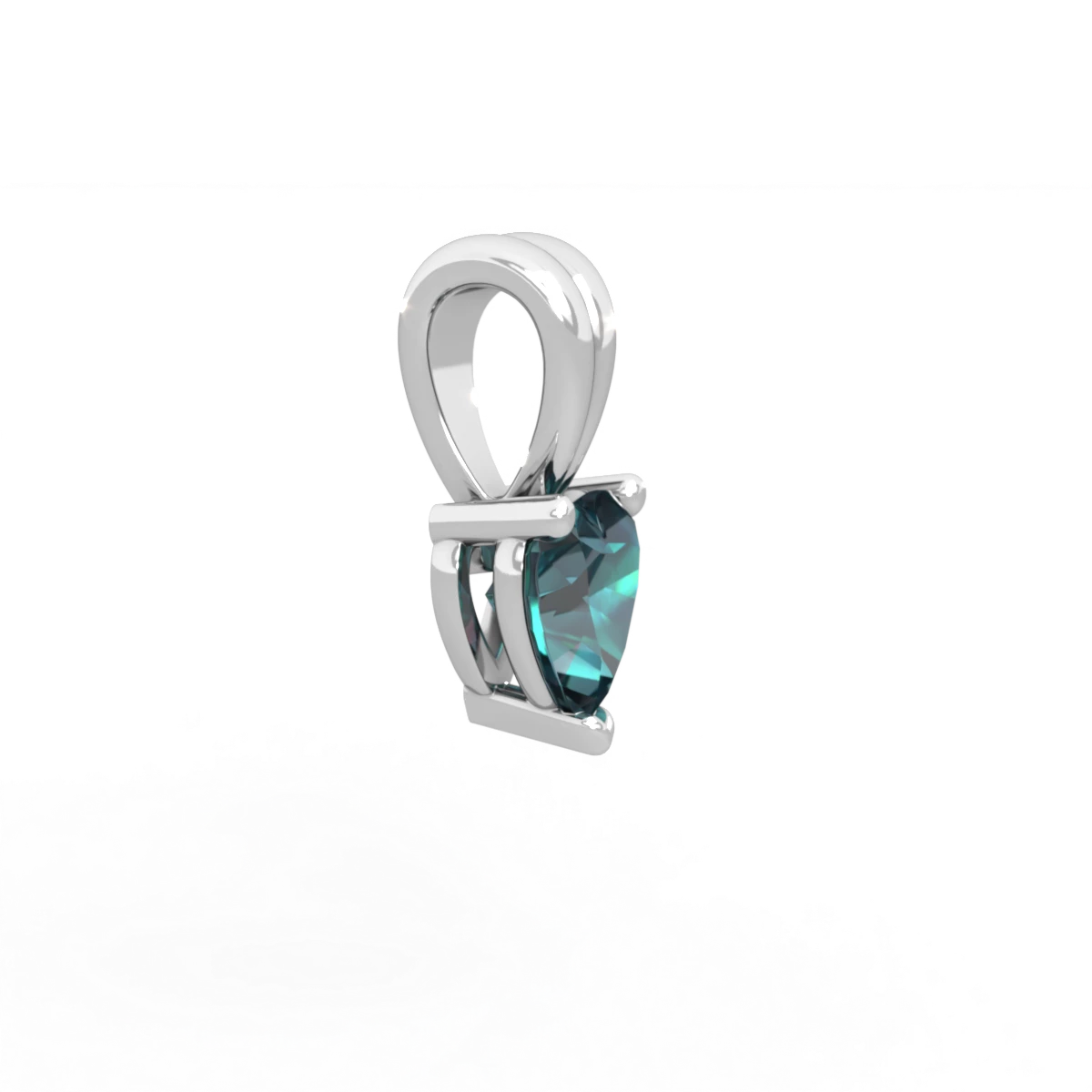 Alexandrite 5Mm Heart Solitaire 14K White Gold pendant P1861