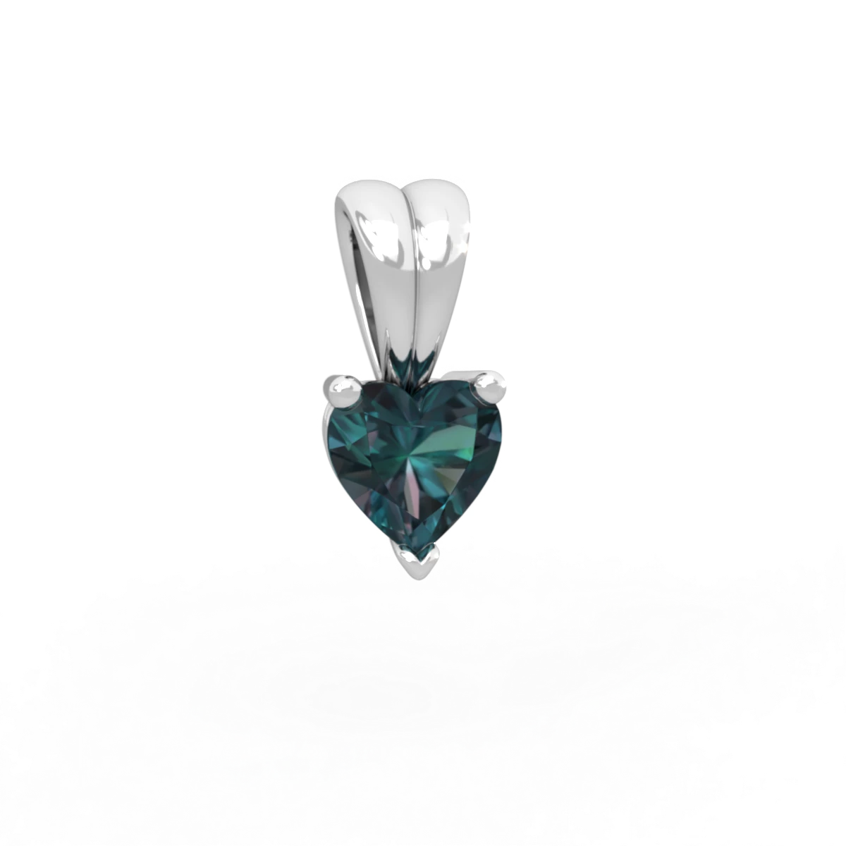 Alexandrite 5Mm Heart Solitaire 14K White Gold pendant P1861