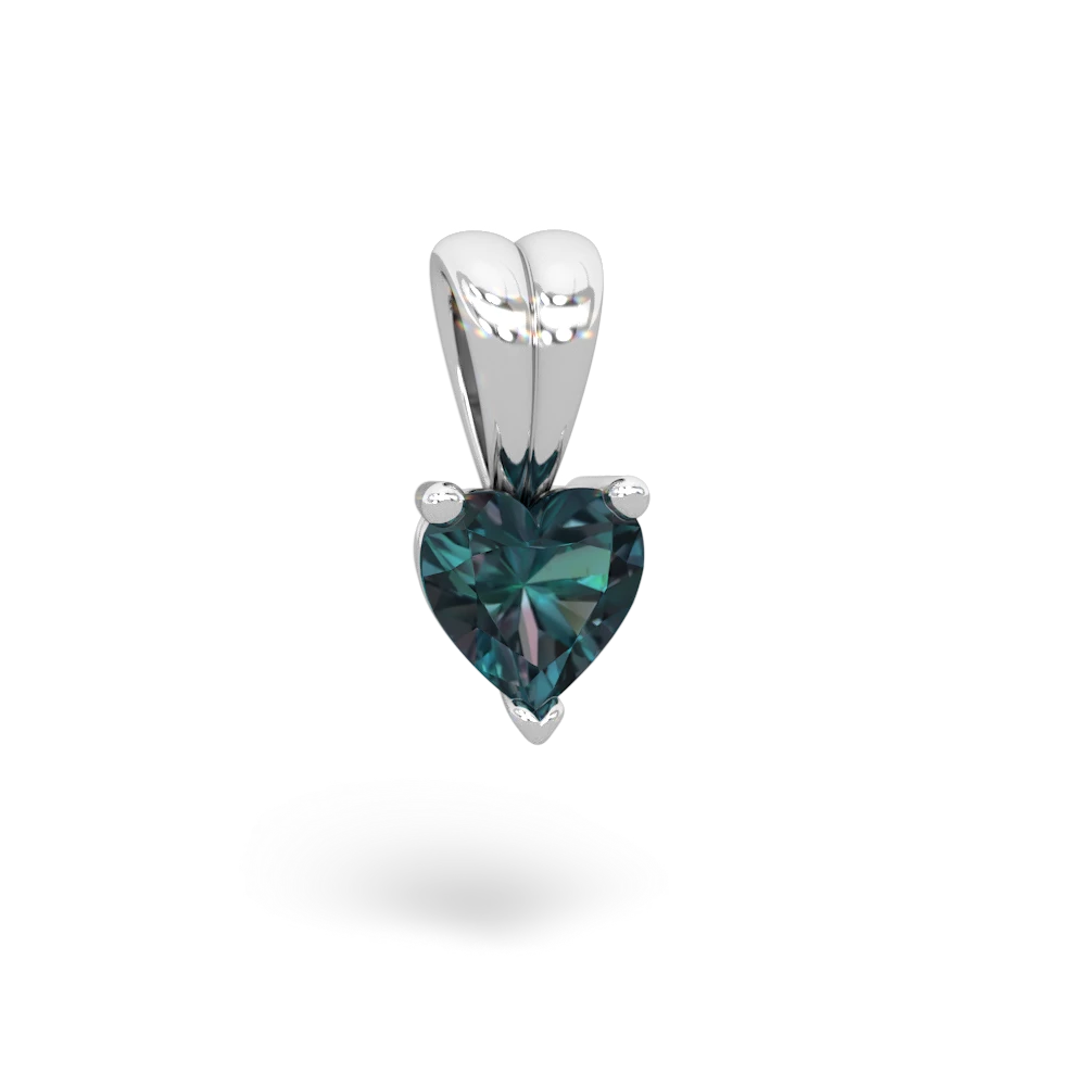 Alexandrite 5Mm Heart Solitaire 14K White Gold pendant P1861