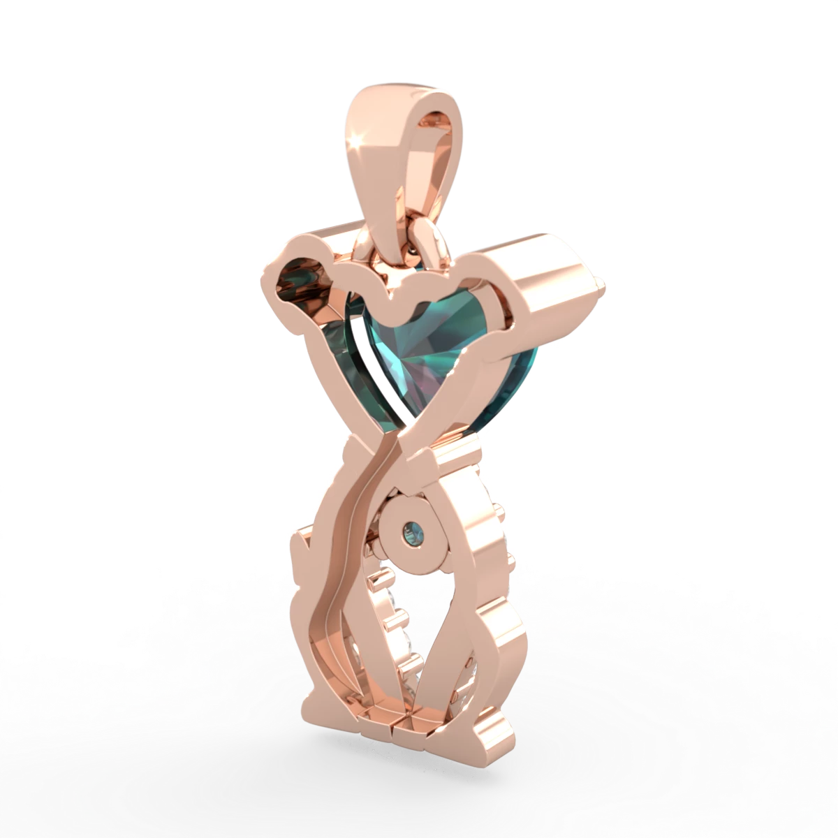 Alexandrite Puppy Love 14K Rose Gold pendant P5800