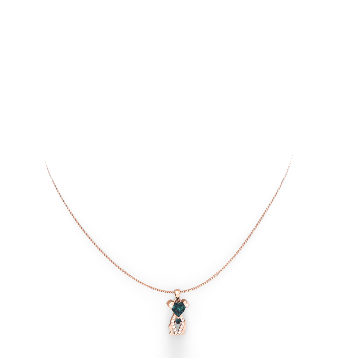 Alexandrite Puppy Love 14K Rose Gold pendant P5800