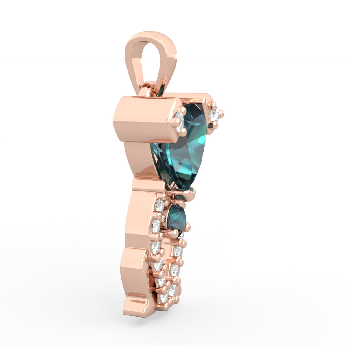 Alexandrite Puppy Love 14K Rose Gold pendant P5800
