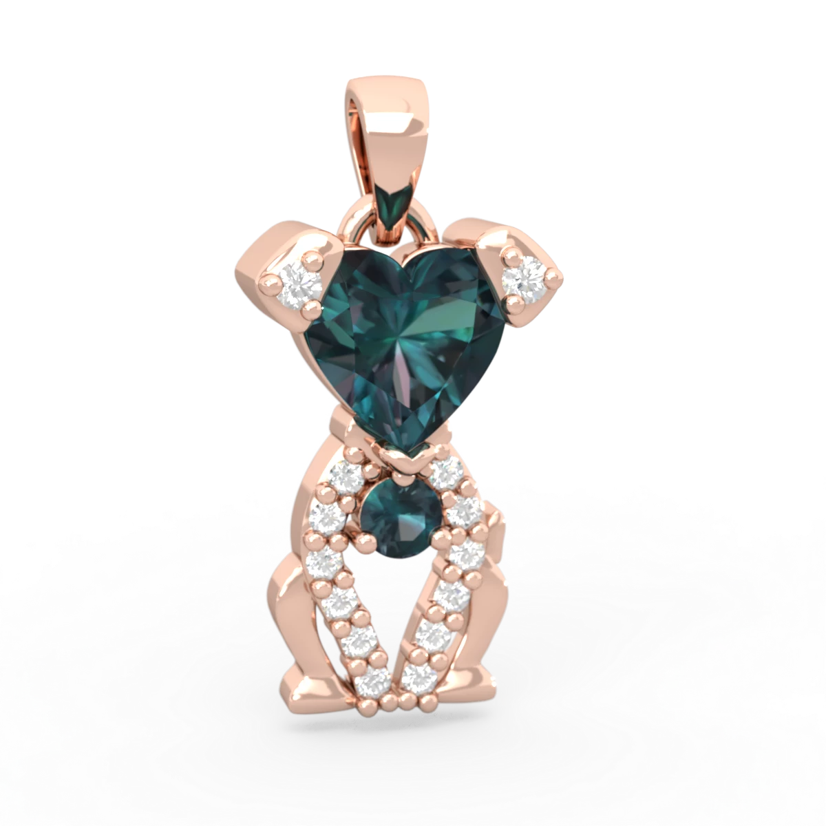 Alexandrite Puppy Love 14K Rose Gold pendant P5800