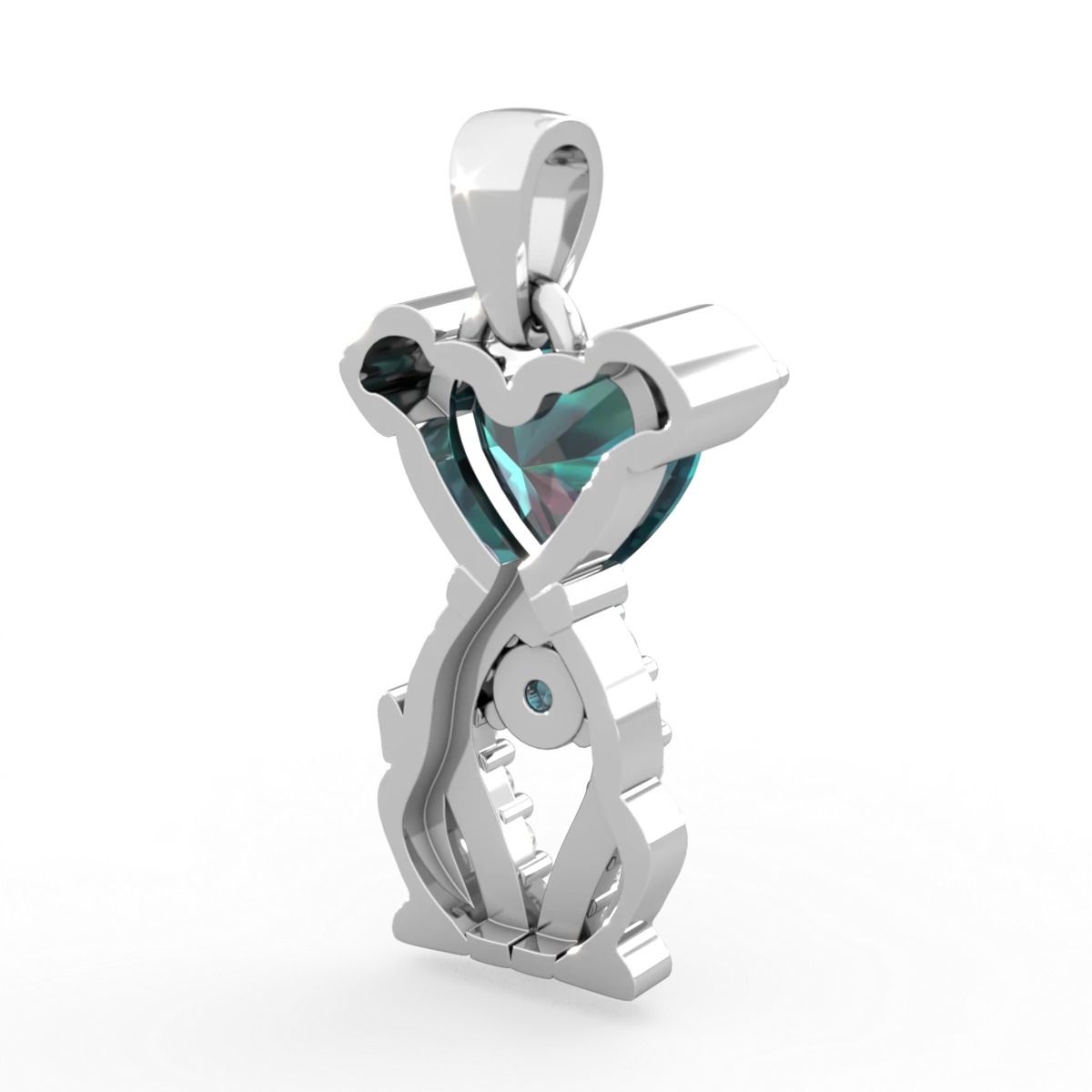 Alexandrite Puppy Love 14K White Gold pendant P5800