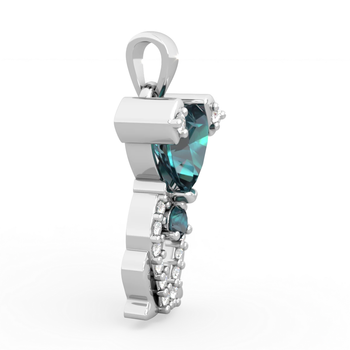 Alexandrite Puppy Love 14K White Gold pendant P5800