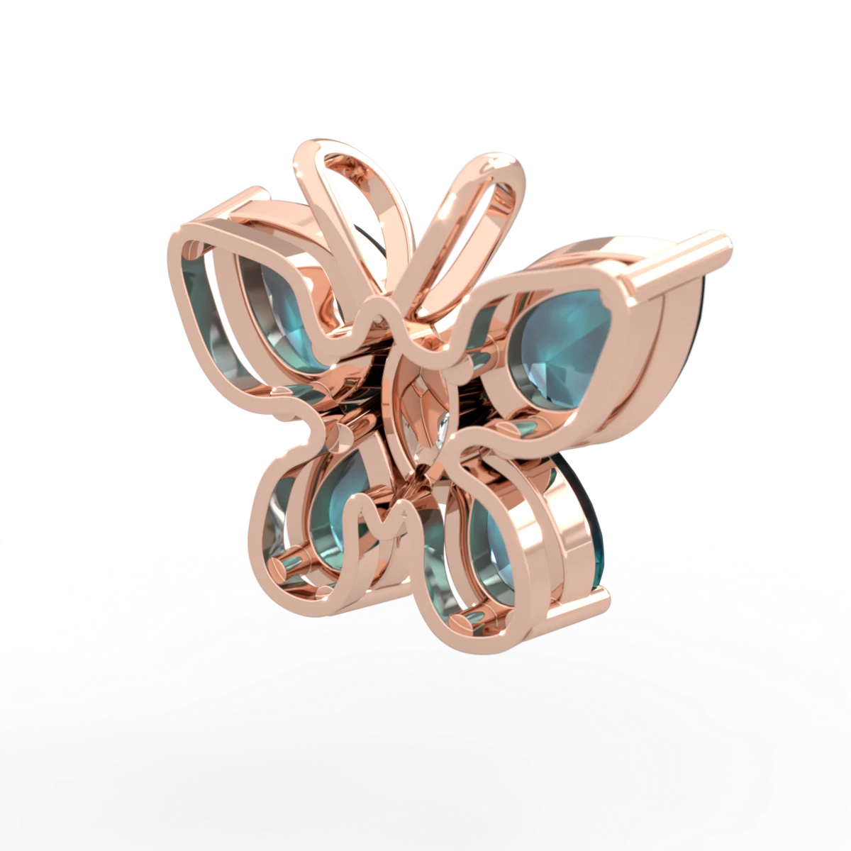Alexandrite Butterfly 14K Rose Gold pendant P2215