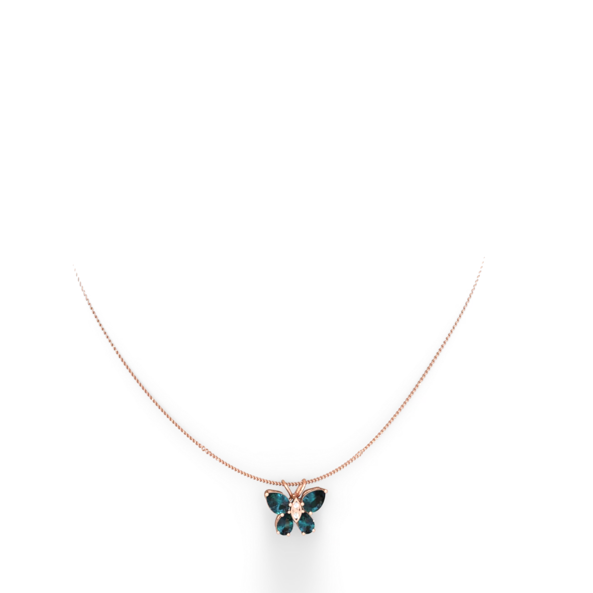 Alexandrite Butterfly 14K Rose Gold pendant P2215