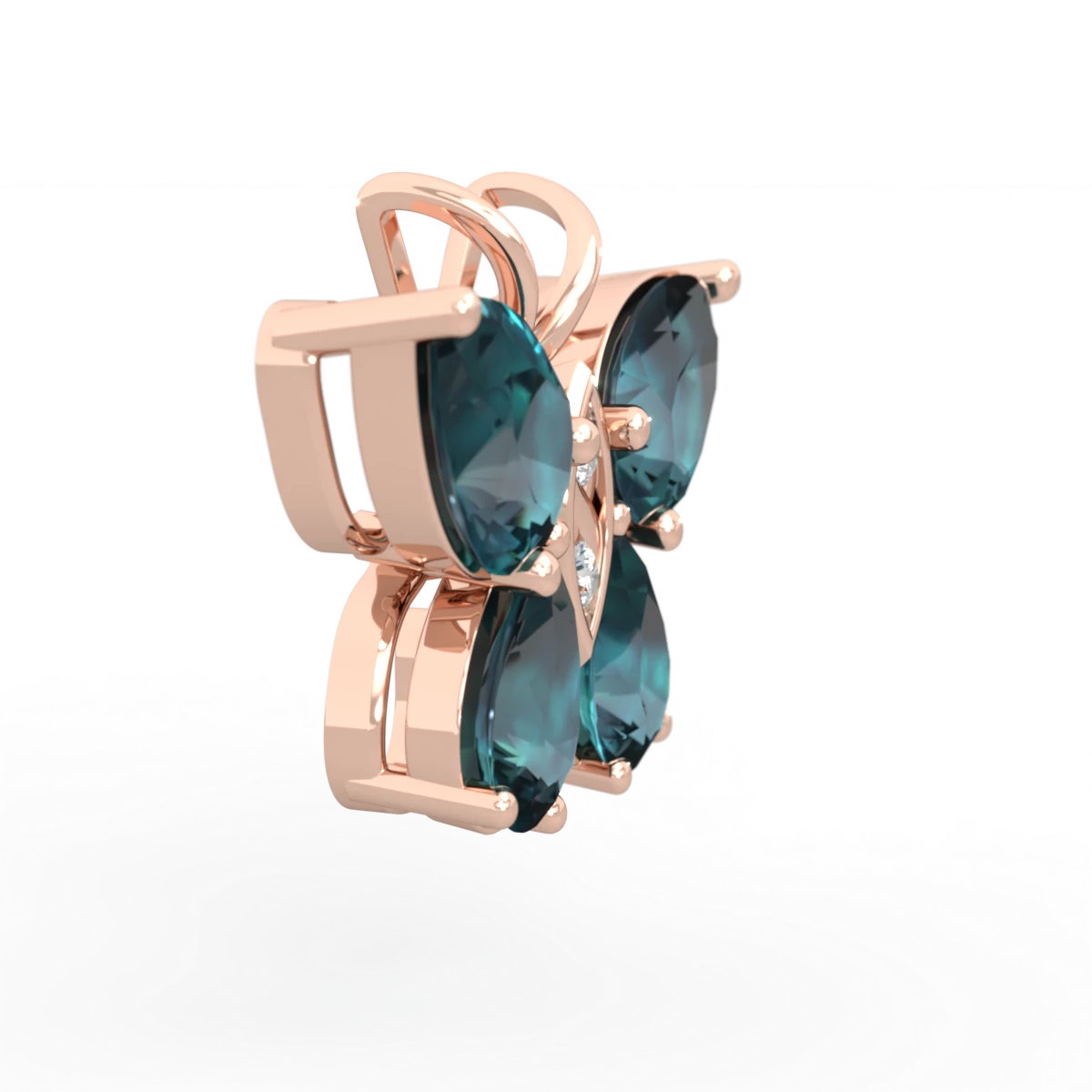 Alexandrite Butterfly 14K Rose Gold pendant P2215