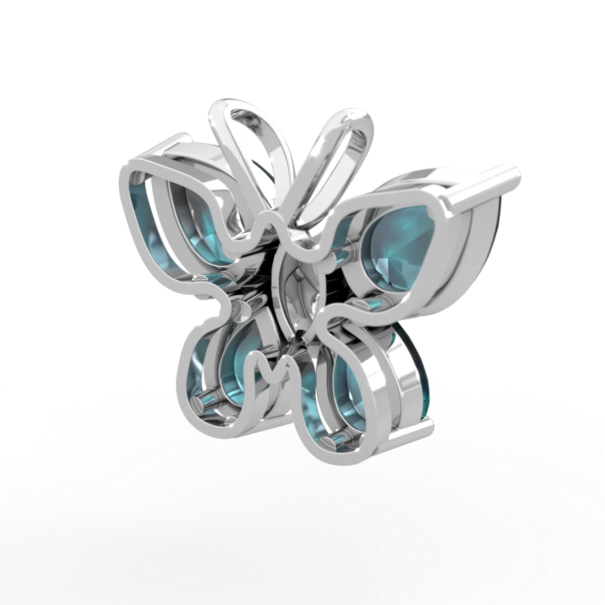 Alexandrite Butterfly 14K White Gold pendant P2215