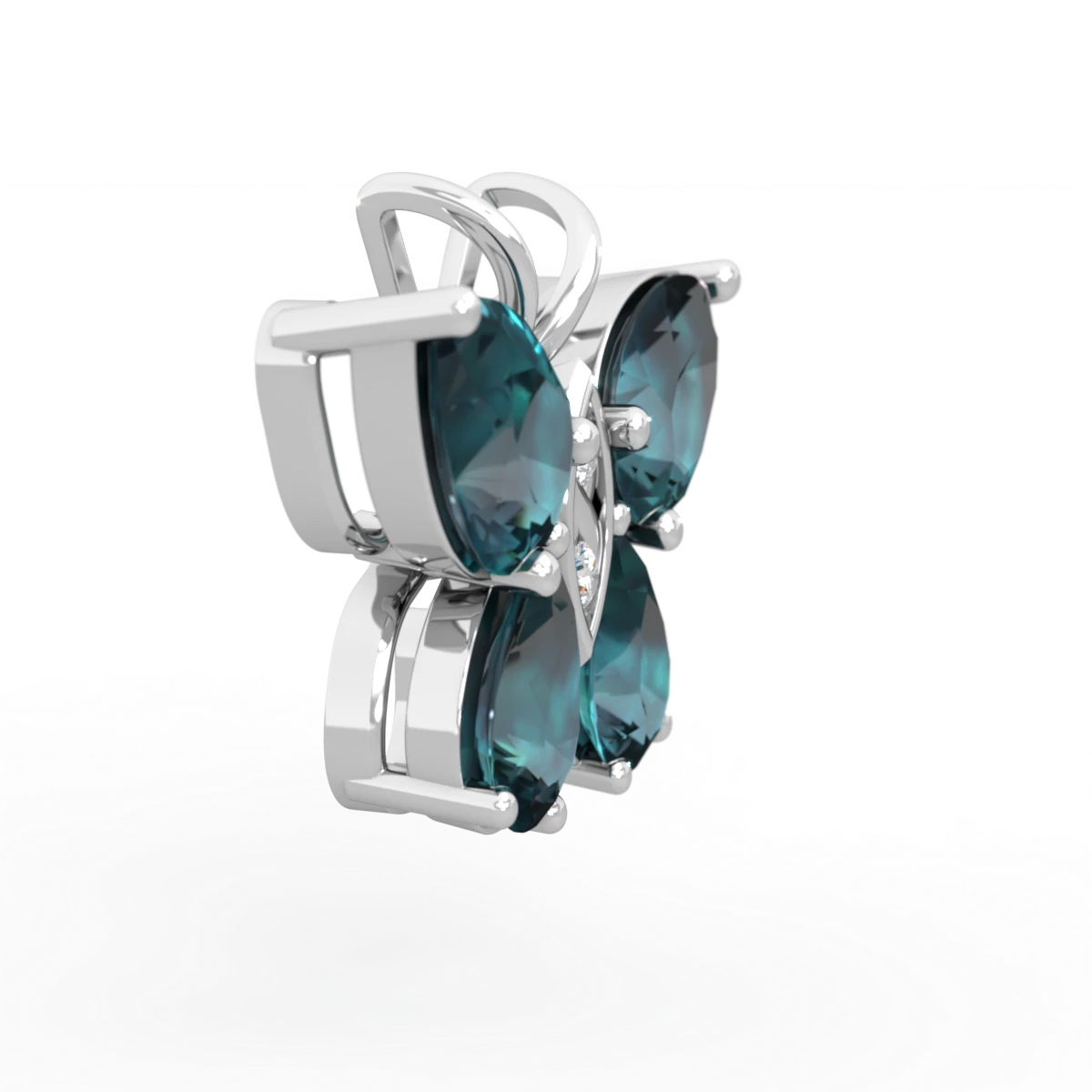 Alexandrite Butterfly 14K White Gold pendant P2215