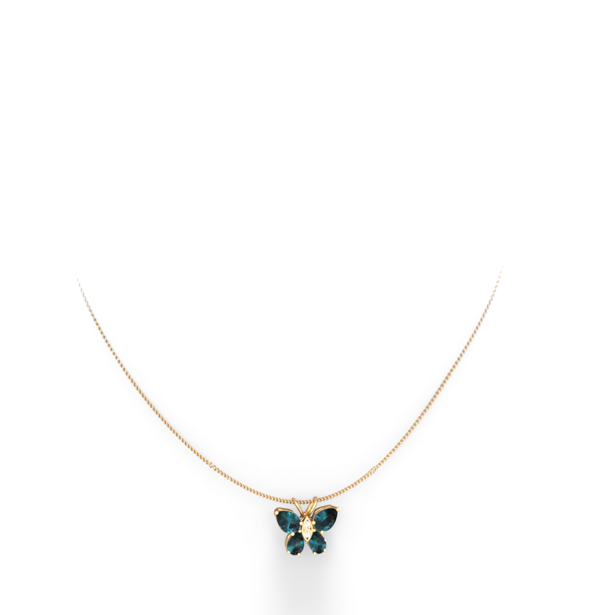 Alexandrite Butterfly 14K Yellow Gold pendant P2215
