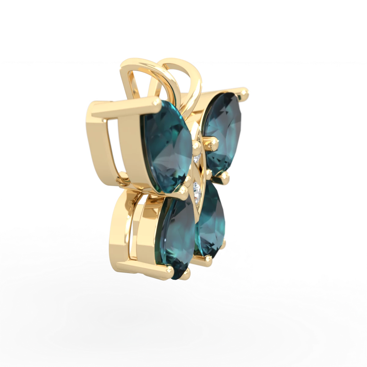 Alexandrite Butterfly 14K Yellow Gold pendant P2215