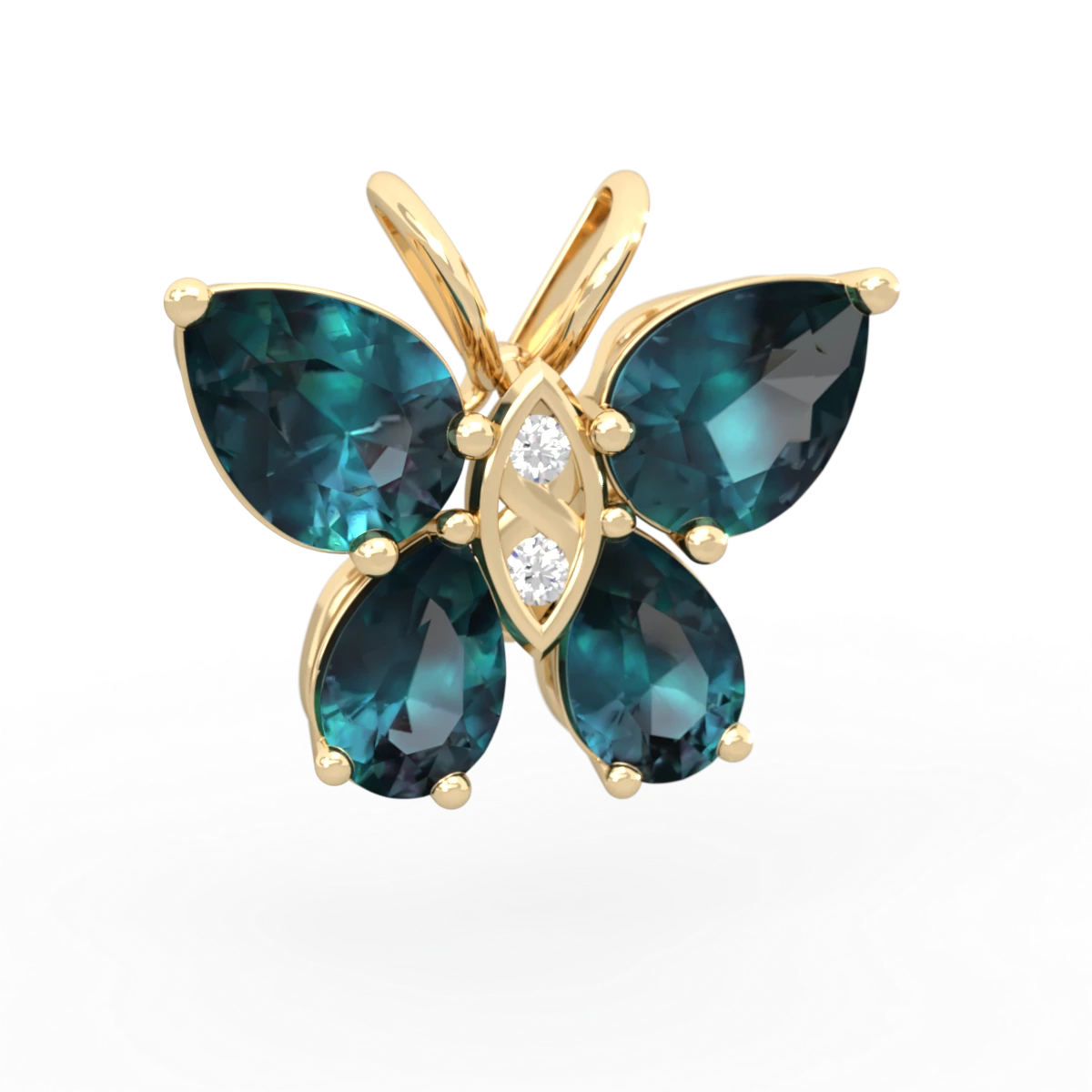 Alexandrite Butterfly 14K Yellow Gold pendant P2215