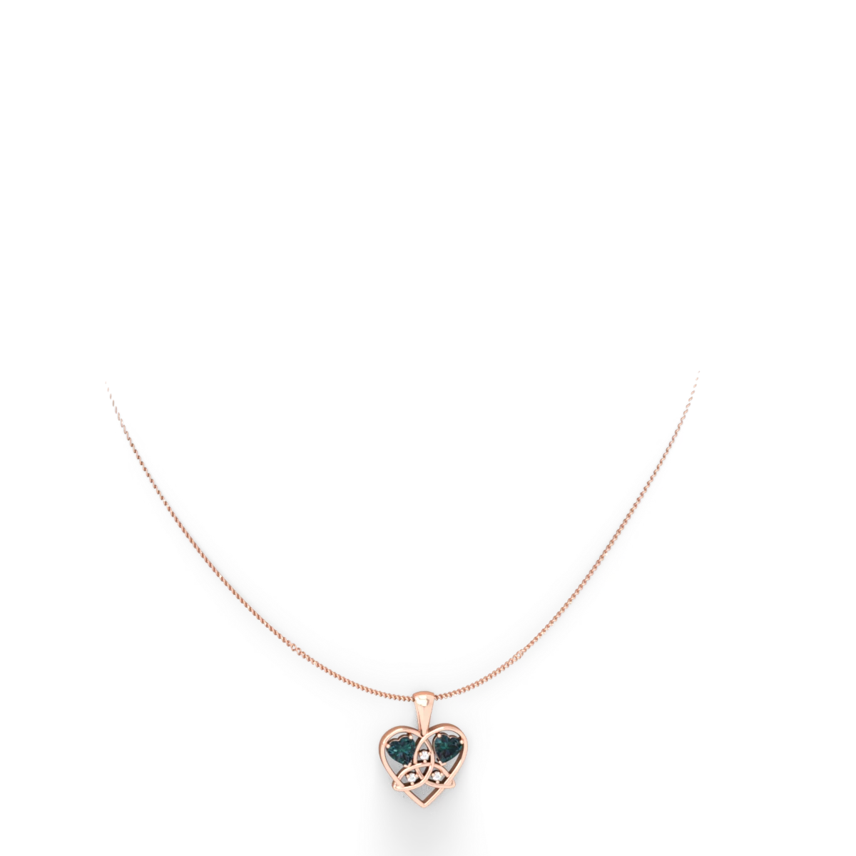 Alexandrite Celtic Trinity Heart 14K Rose Gold pendant P5331