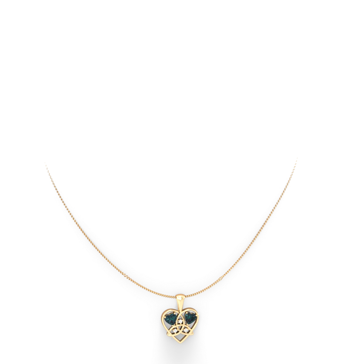 Alexandrite Celtic Trinity Heart 14K Yellow Gold pendant P5331