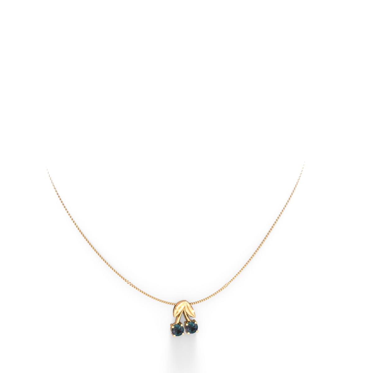 Alexandrite Sweet Cherries 14K Yellow Gold pendant P7001