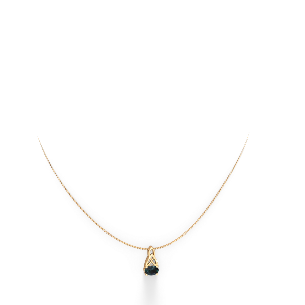 Alexandrite Celtic Trinity Knot 14K Yellow Gold pendant P2389