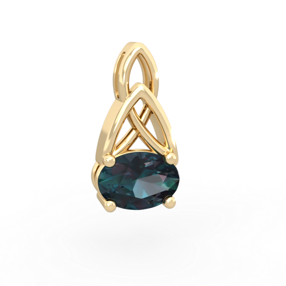 Alexandrite Celtic Trinity Knot 14K Yellow Gold pendant P2389