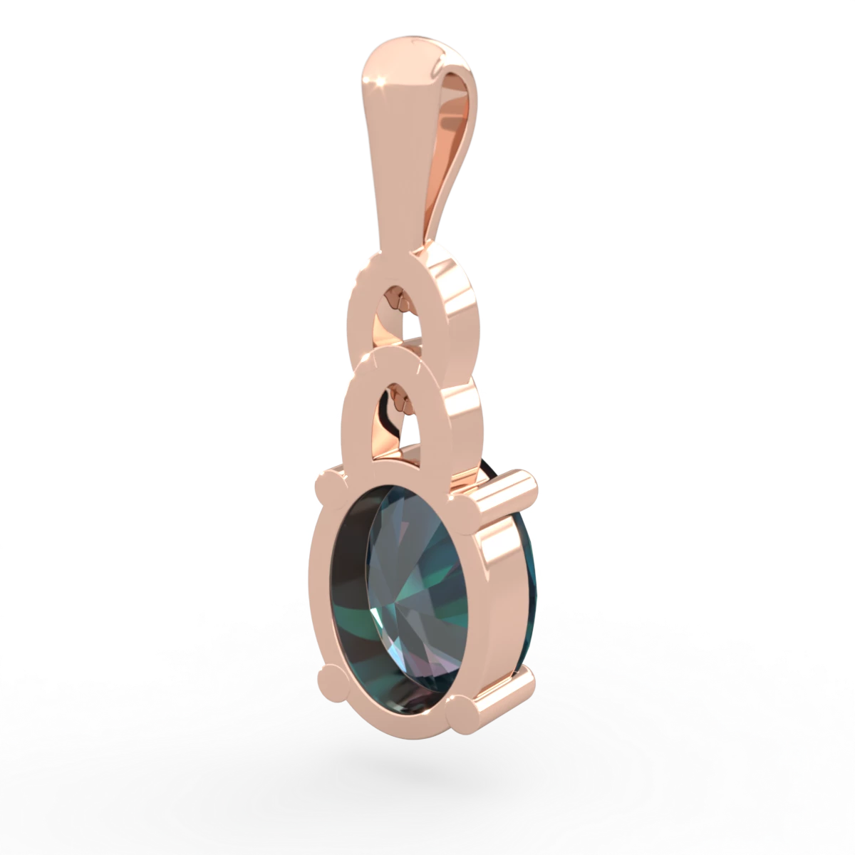 Alexandrite Links 14K Rose Gold pendant P4032