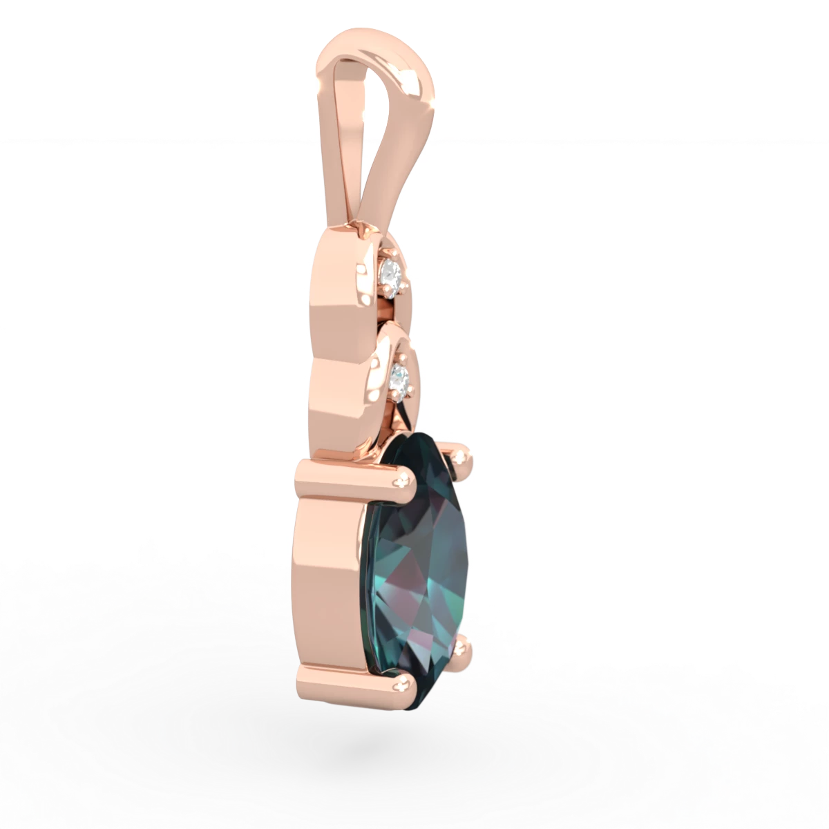 Alexandrite Links 14K Rose Gold pendant P4032
