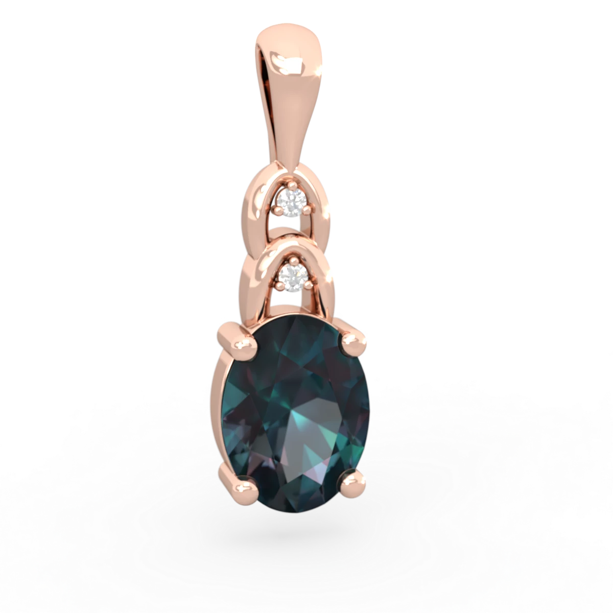 Alexandrite Links 14K Rose Gold pendant P4032