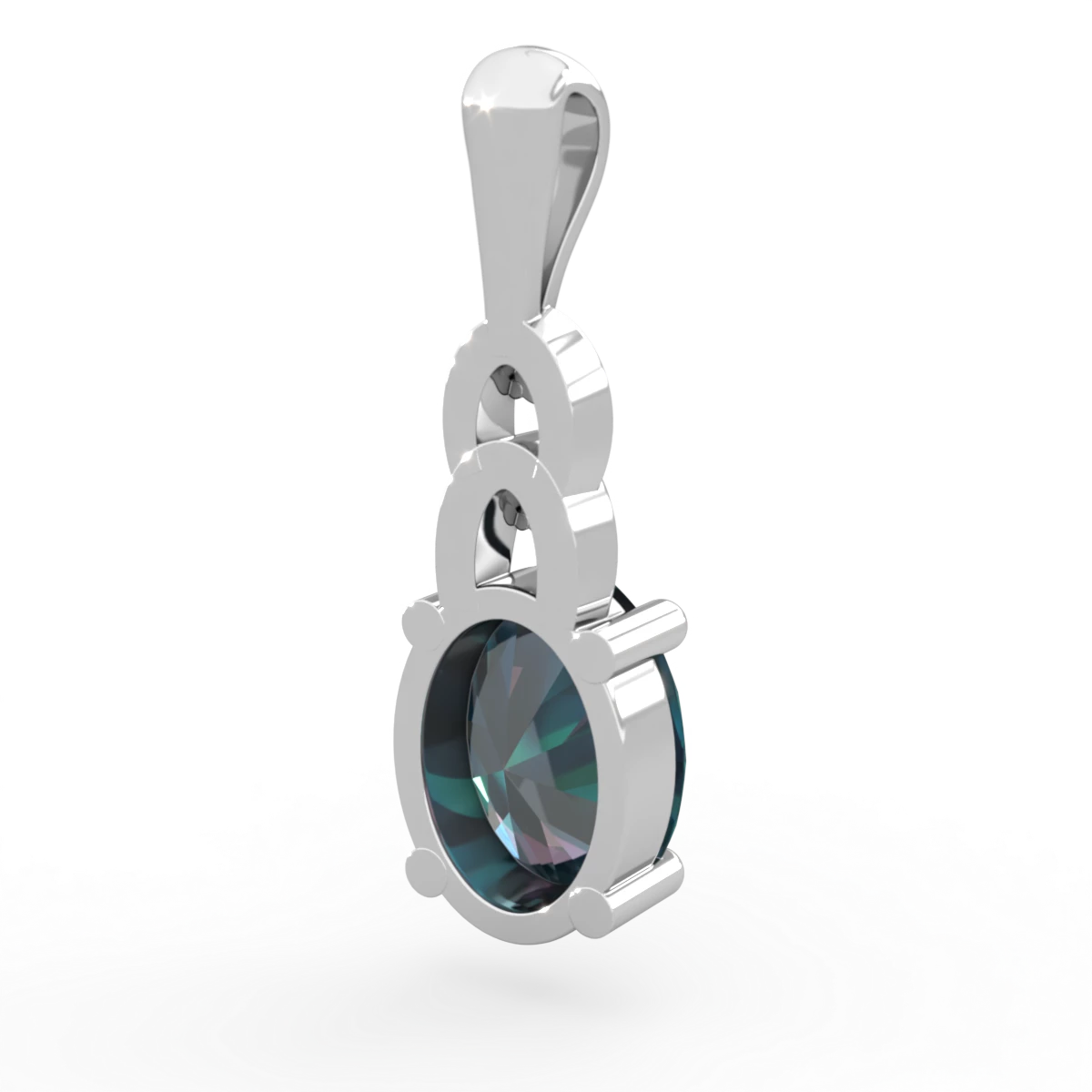 Alexandrite Links 14K White Gold pendant P4032