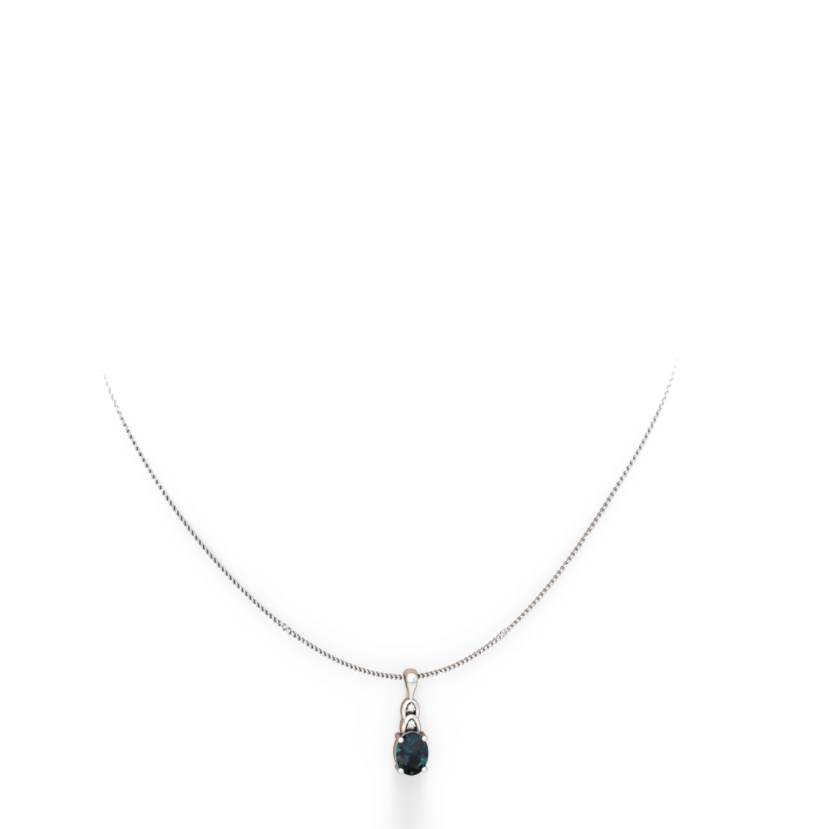 Alexandrite Links 14K White Gold pendant P4032