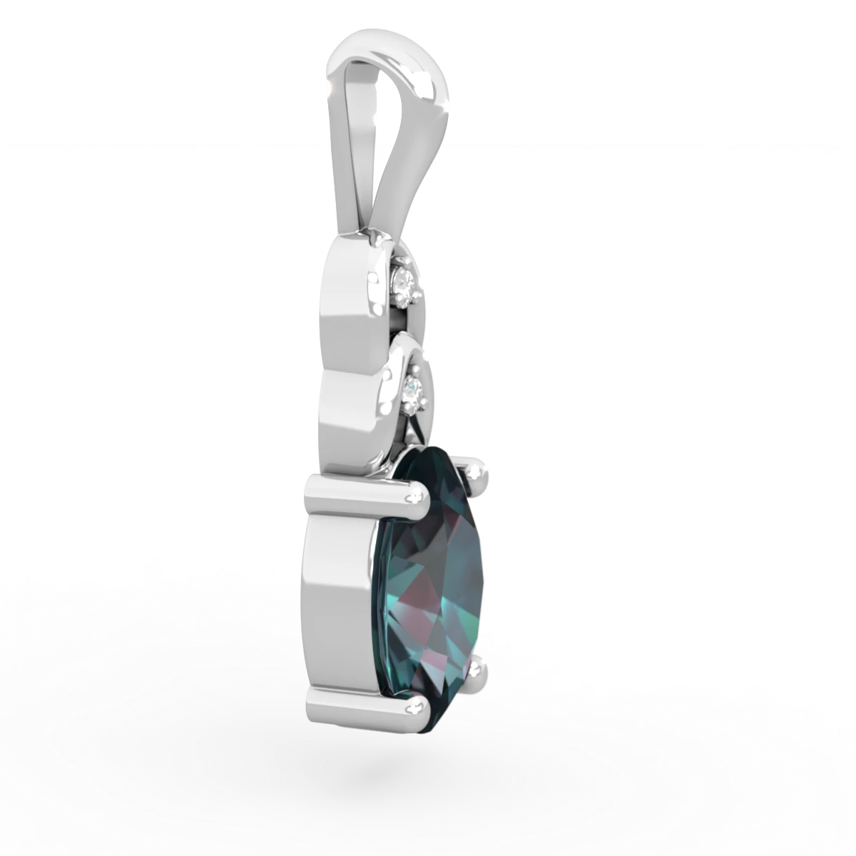 Alexandrite Links 14K White Gold pendant P4032